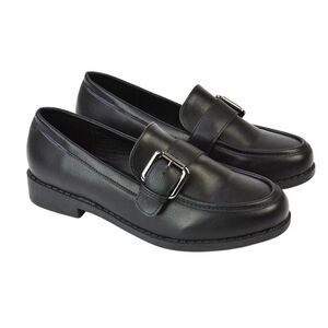 XY London Womens/Ladies Kali Chunky Buckle Detail Loafers / Black